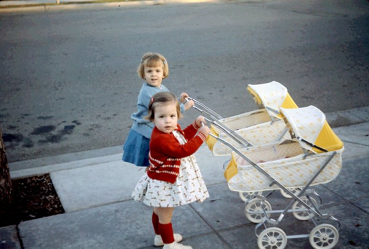 1961_12b.jpg - Taking their "Babies" for a stroll - Christmas 1961