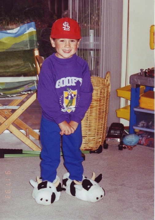 1993_09_17_Thoov.jpg - Travis in his mother's slippers - August 17, 1993